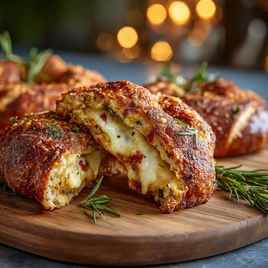 Mozzarella Stuffed Rosemary Parmesan Soft Pretzels Recipe (2)