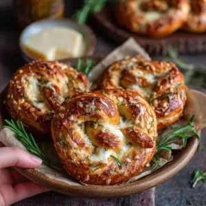 Mozzarella Stuffed Rosemary Parmesan Soft Pretzels Recipe (3)