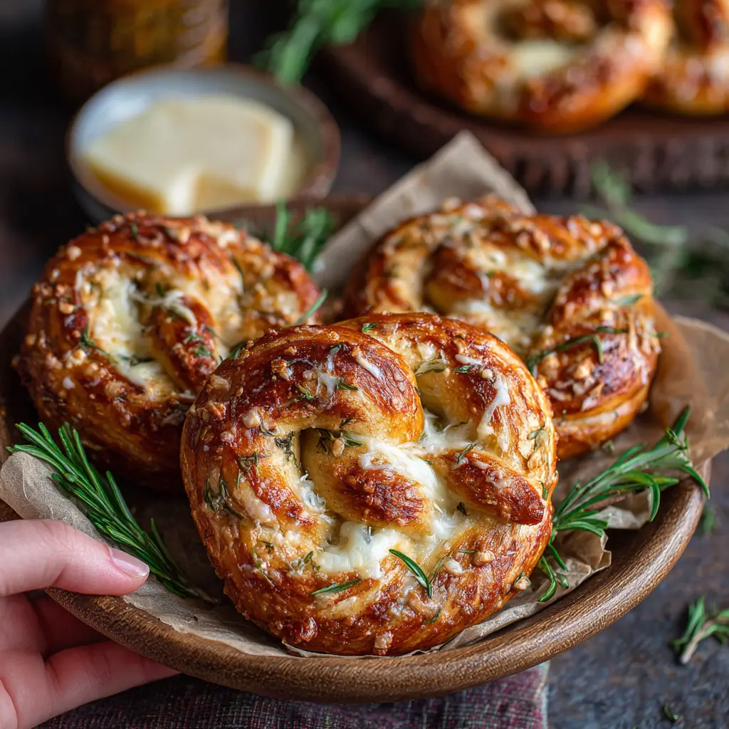 Mozzarella Stuffed Rosemary Parmesan Soft Pretzels Recipe (3)