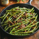 Serving Bowl Of Crack Green Beans On A Linen Dressed (2)