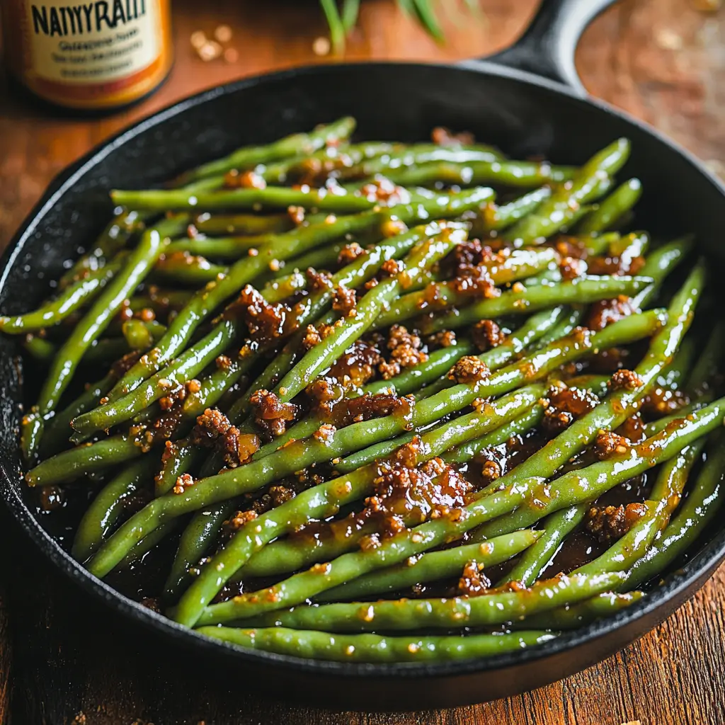 Serving Bowl Of Crack Green Beans On A Linen Dressed (2)