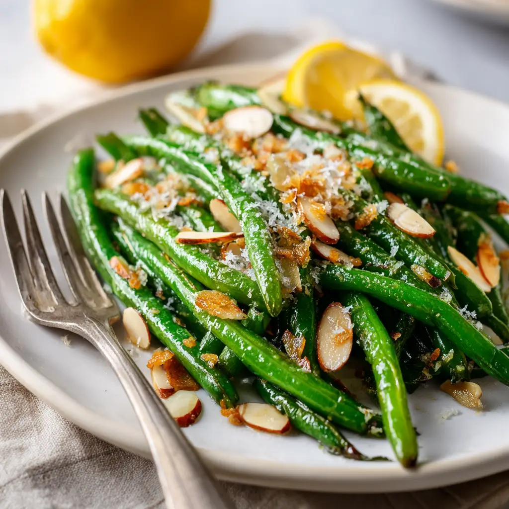 Ultra Zoom Macro Of Glossy Sauted Green Beans (4)