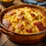 Close Up Of A Freshly Baked Corn Casserole