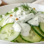 Creamy Cucumber Salad With Greek Yogurt Dressing C