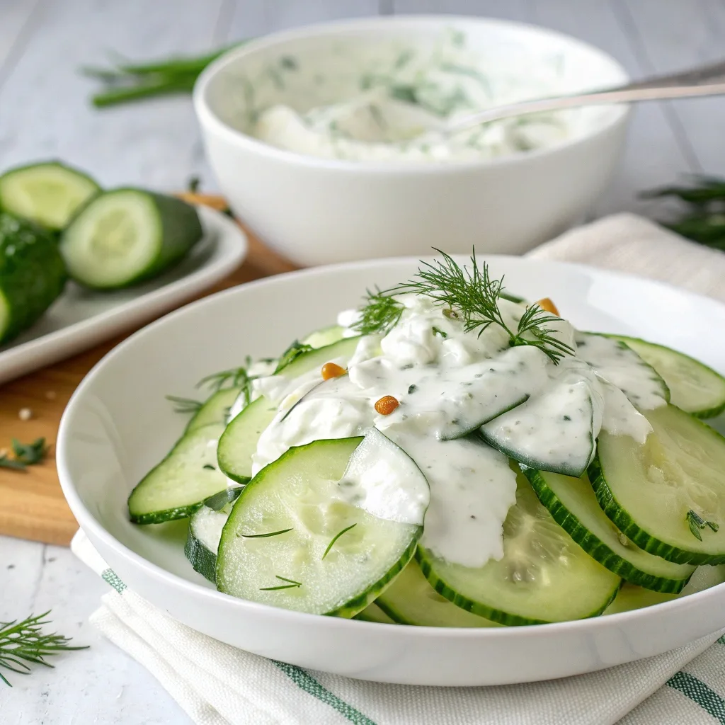 Creamy Cucumber Salad With Greek Yogurt Dressing C