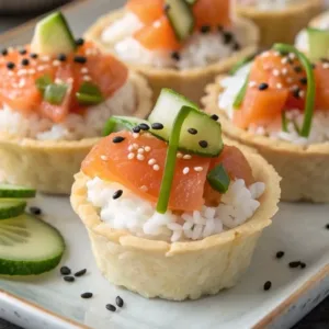 Easy Baked Salmon Sushi Cups