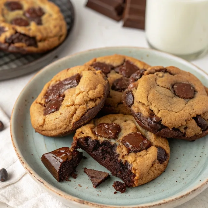 Fudgy Chewy Browkies Brookies Home Made