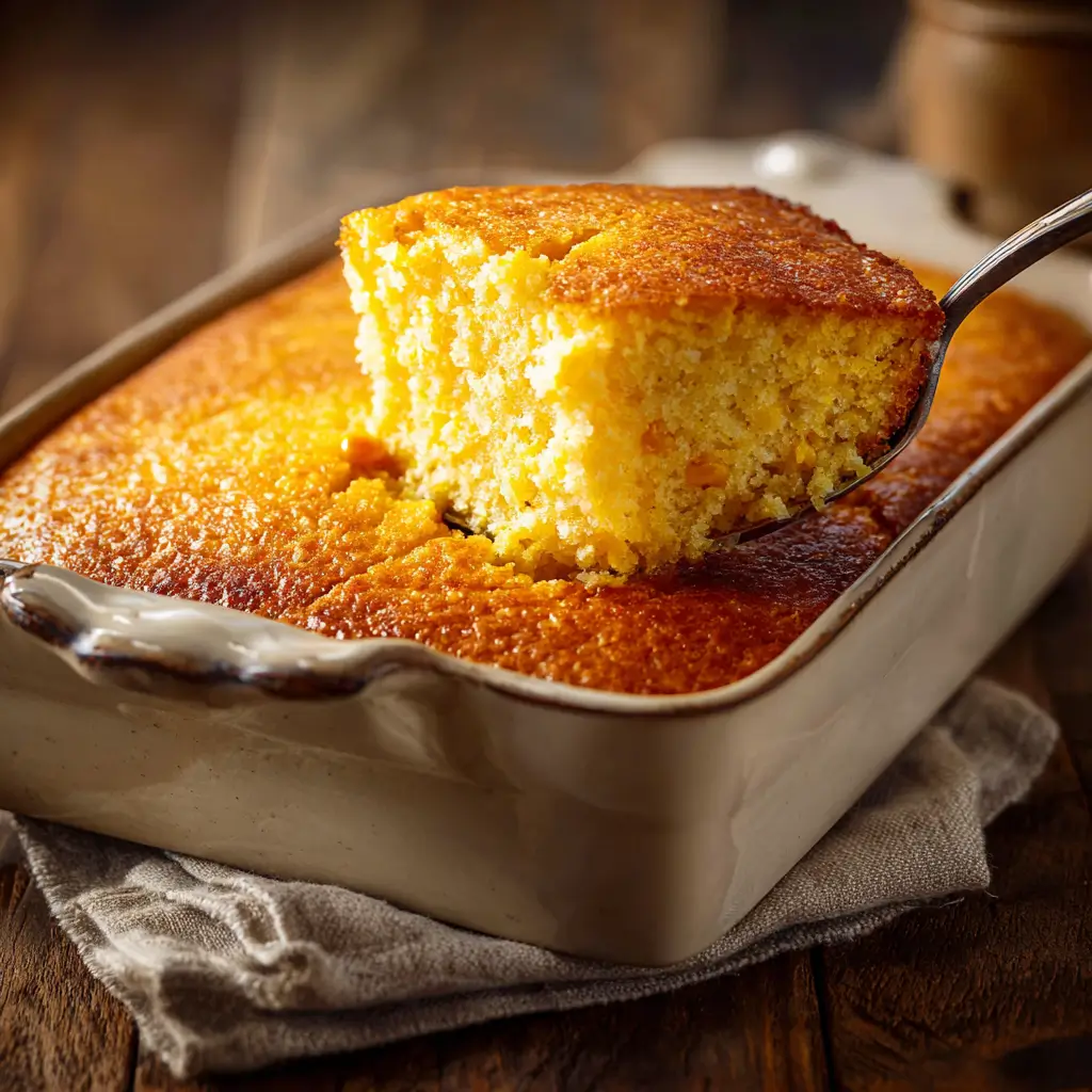 Golden Freshly Baked Easy Jiffy Corn Casserole