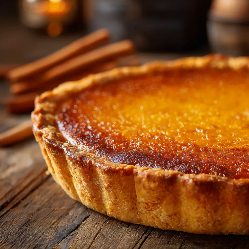 Macro Photography Of A Golden Pumpkin Pie (1)