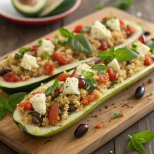 Mediterranean Stuffed Zucchini Pairs Tender Zucchi