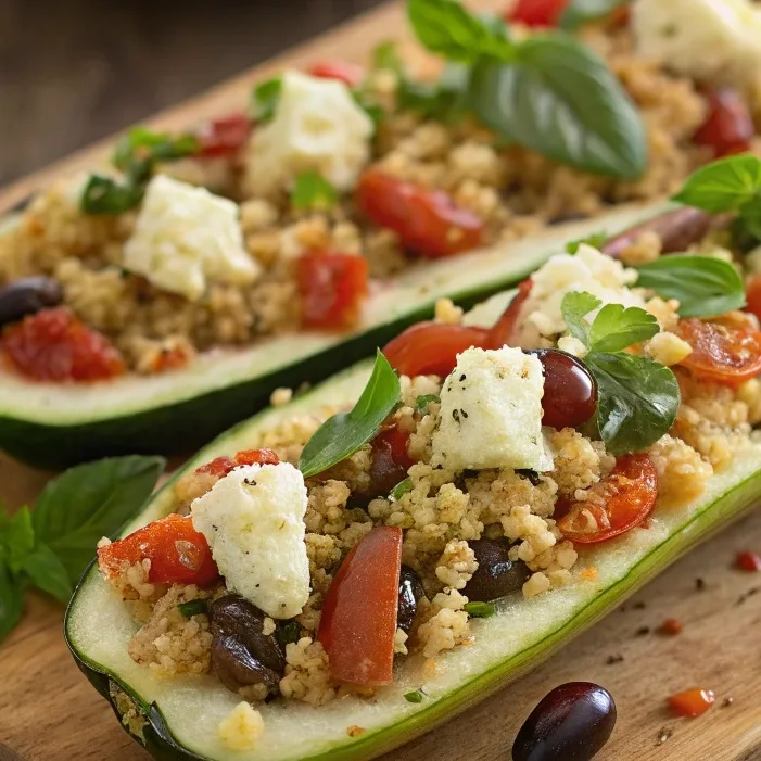 Mediterranean Stuffed Zucchini Pairs Tender Zucchi