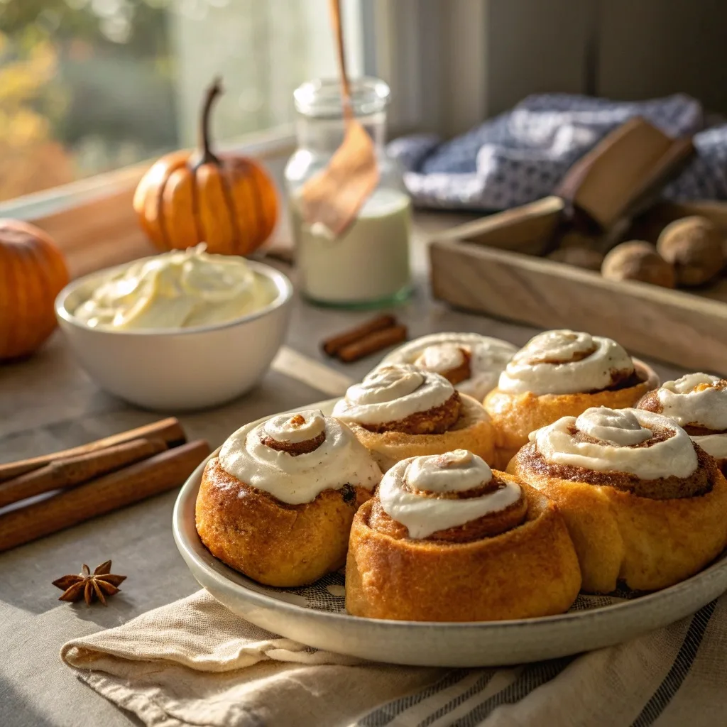 Pumpkin Shaped Cinnamon Rolls With Cream Cheese Fr