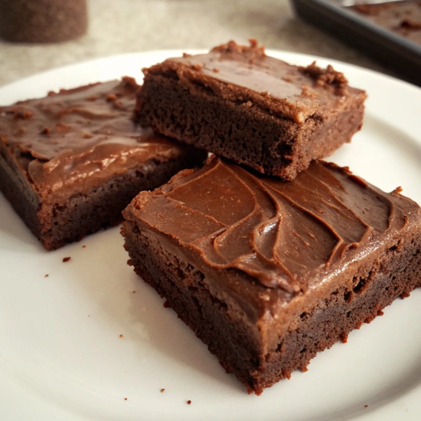 Simple Photo Of Chocolate Mousse Brownies Taken Wi