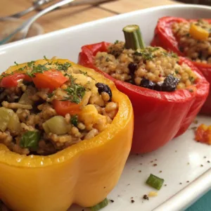 Simple Photo Of Vegetarian Stuffed Bell Peppers T