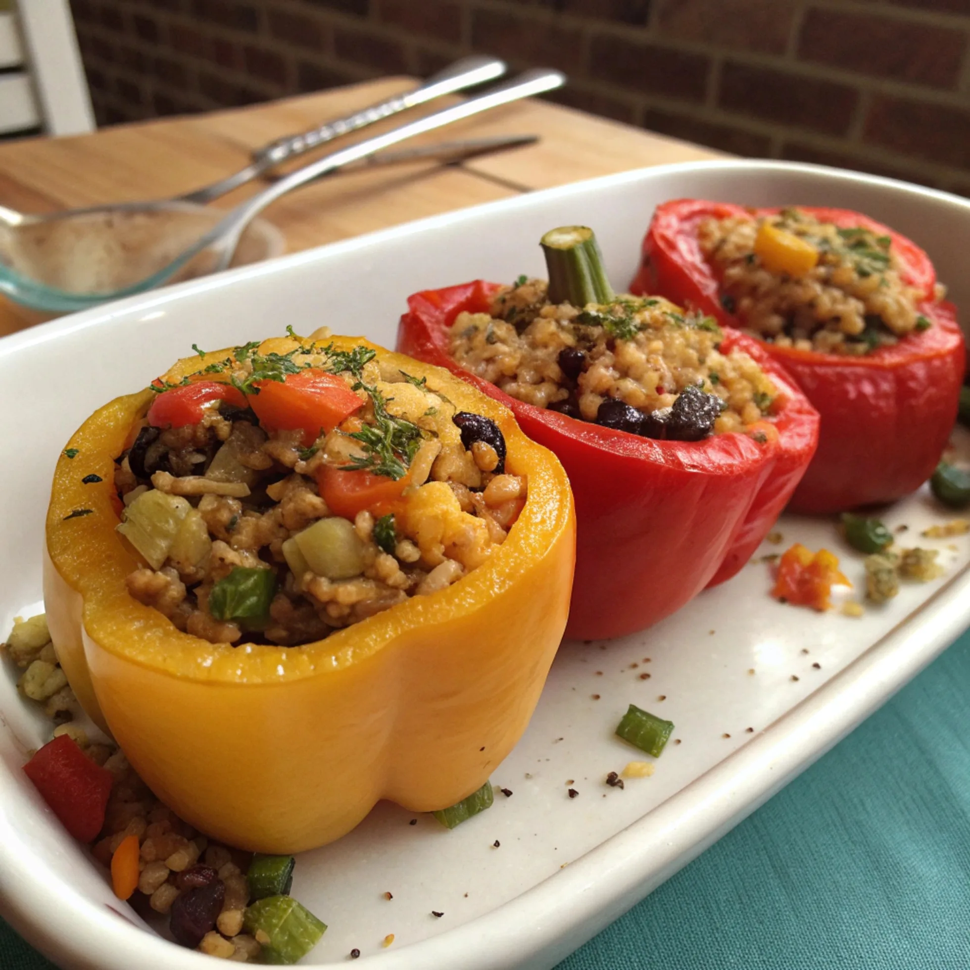 Simple Photo Of Vegetarian Stuffed Bell Peppers T