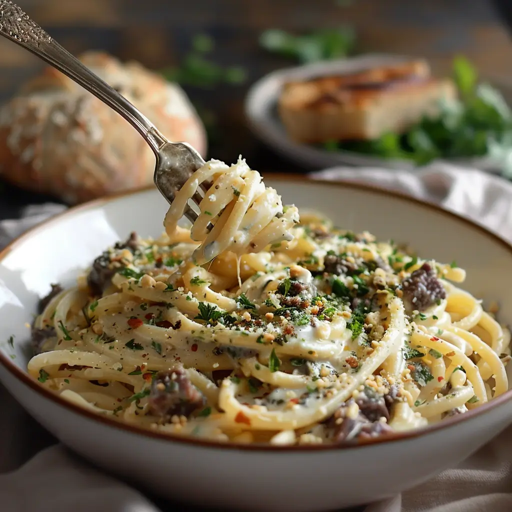 Zoom Cozy Serving Scene Bowl Of Creamy Garlic (1)