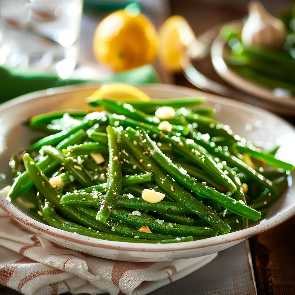 Zoom Serving Shot Of Pan Fried Fresh Gree