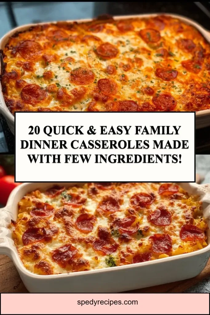Delicious family dinner casseroles made with few ingredients.