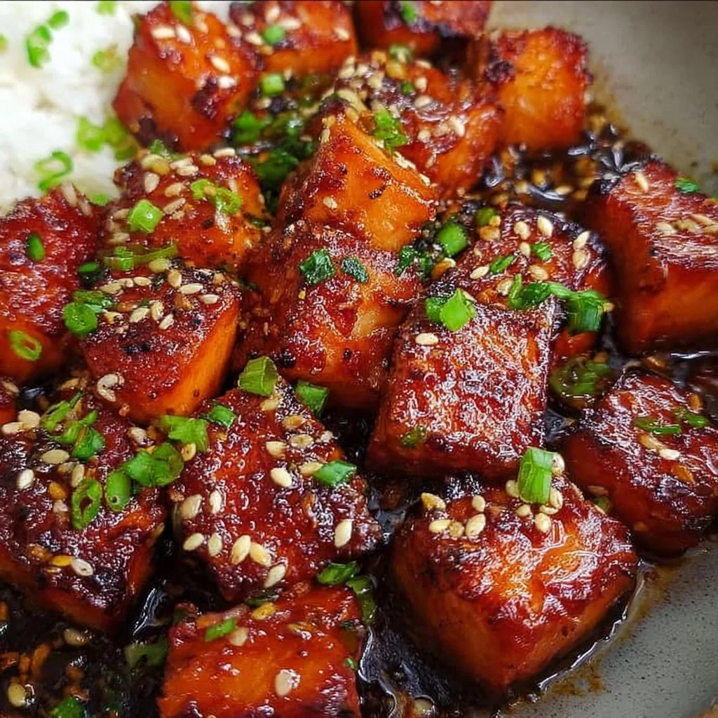 Honey Garlic Salmon Bites