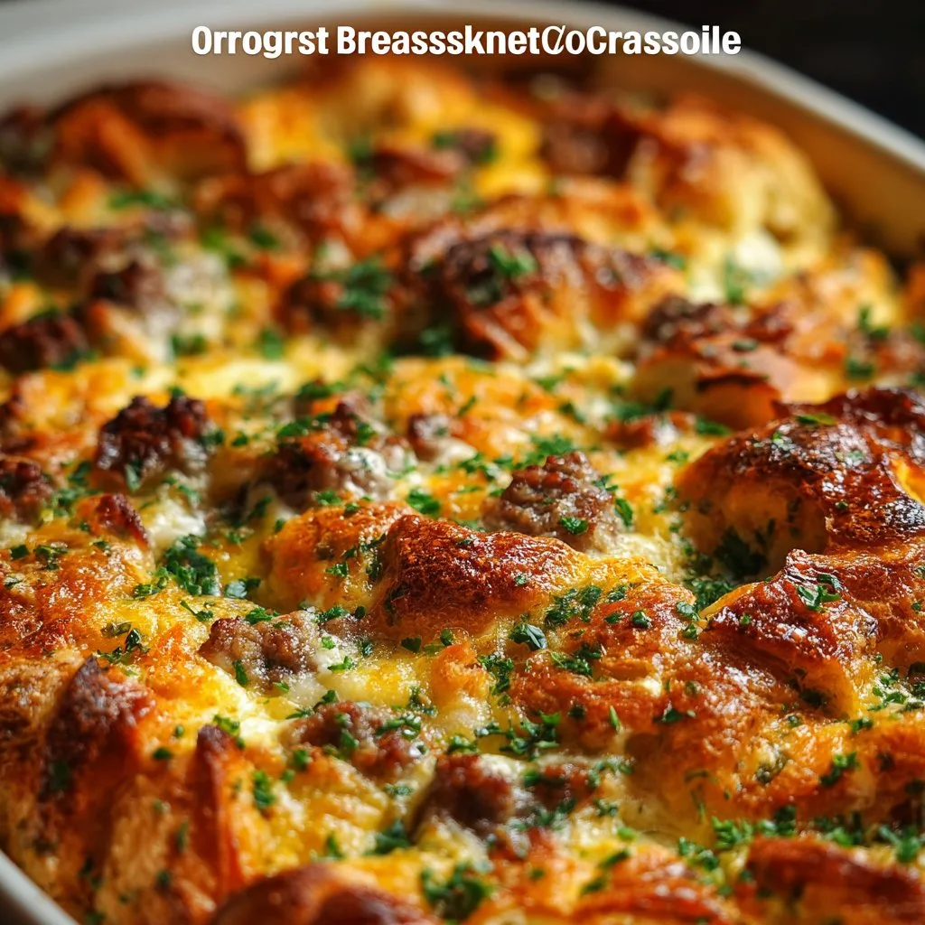 Overnight Croissant Breakfast Casserole