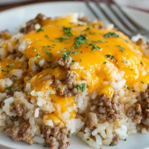 Cheesy Hamburger Rice Casserole (4)
