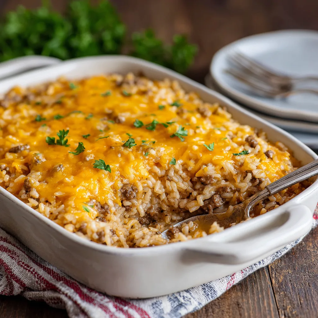 Cheesy Hamburger Rice Casserole (5)