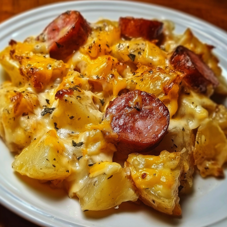 Cheesy Ranch Potatoes And Smoked Sausage (1)