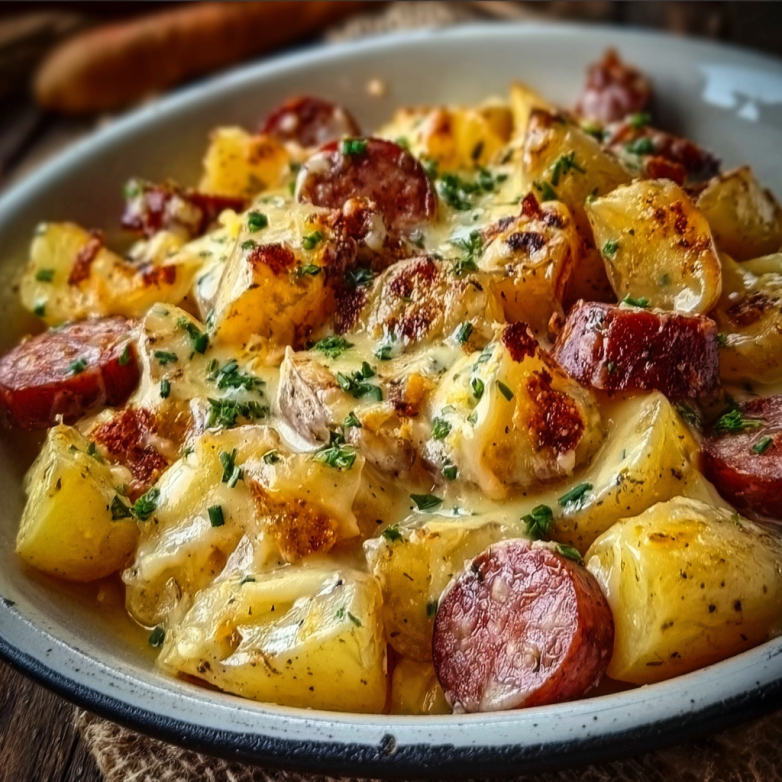 Cheesy Ranch Potatoes And Smoked Sausage (2)