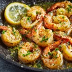 Close Up Of Sauted Shrimp With Lemon Herbs And Olive (2)