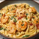 Creamy Tuscan Shrimp Linguine (2)