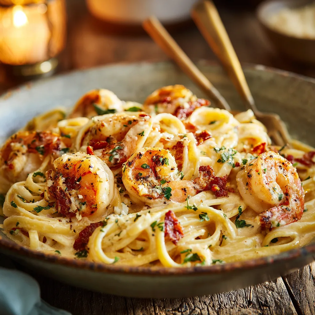 Creamy Tuscan Shrimp Linguine4