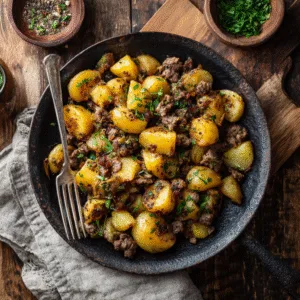 Easy Ground Beef And Potatoes Skillet (2)