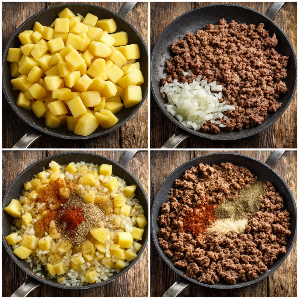 Easy Ground Beef And Potatoes Skillet (3)