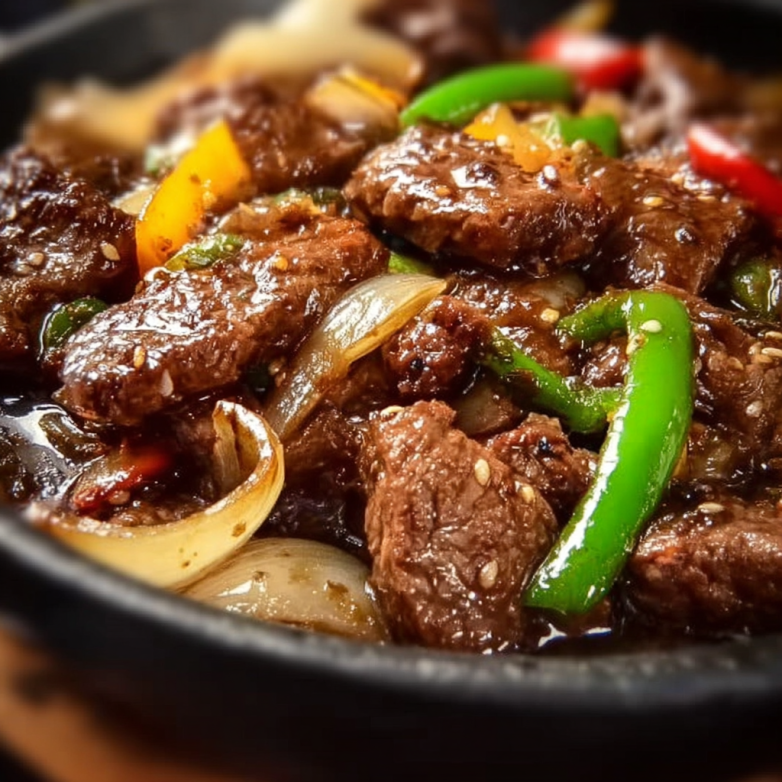 Sizzling Chinese Pepper Steak With Onions 1