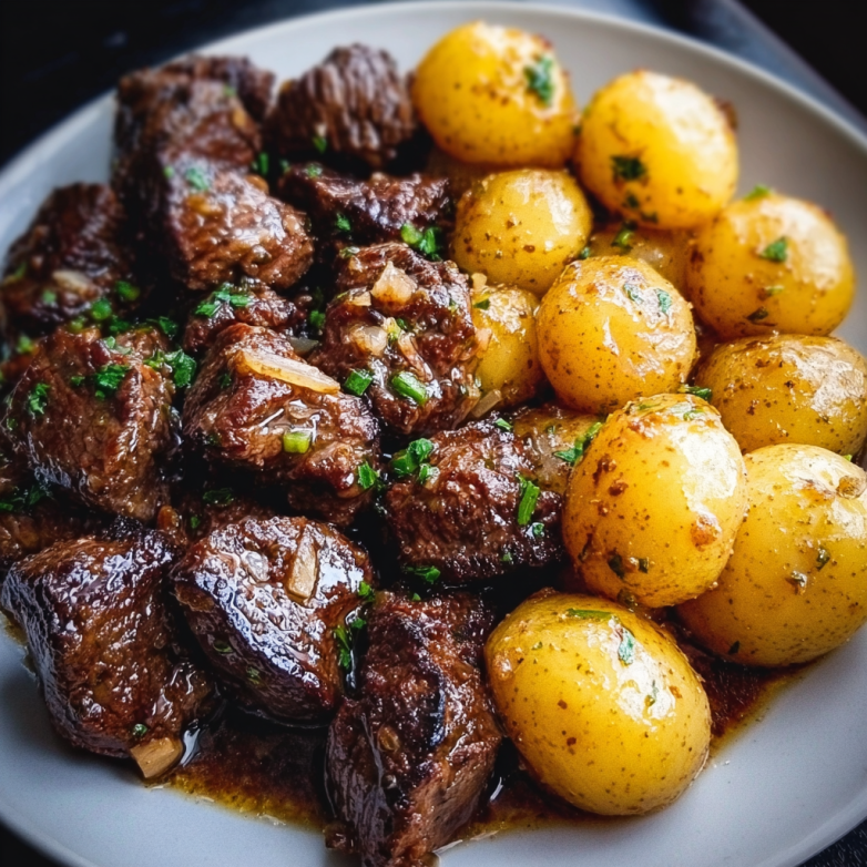 Slow Cooker Garlic Butter Beef Bites 1