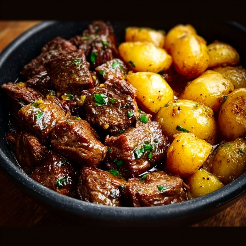 Slow Cooker Garlic Butter Beef Bites
