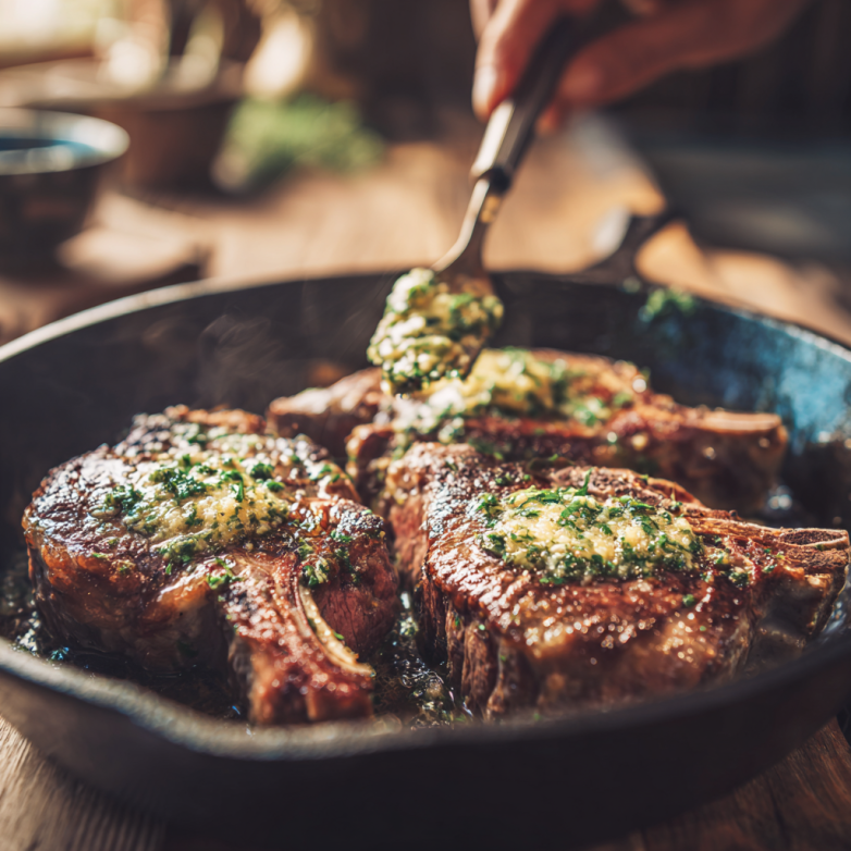 Step By Step Cooking Process Of Garlic Butter Pan Seared
