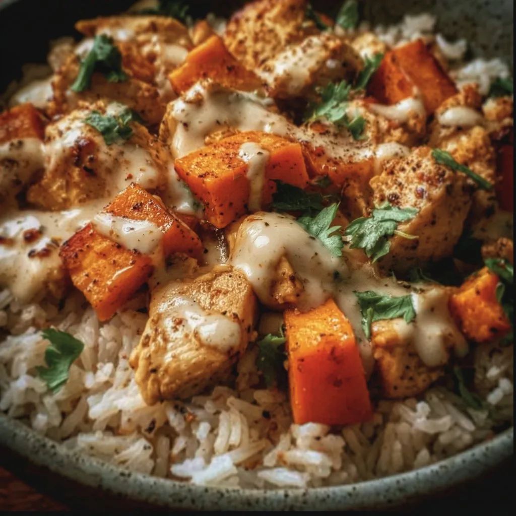 Healthy Chicken & Sweet Potato Rice Bowl