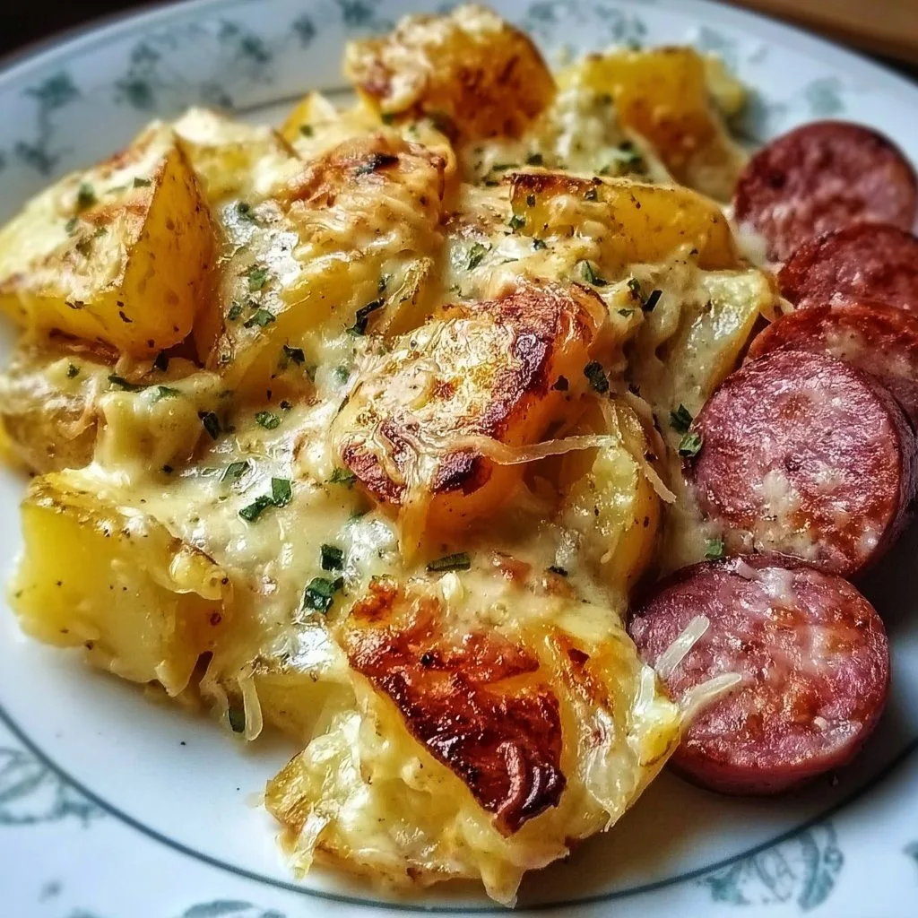 Cheesy Ranch Potatoes and Smoked Sausage