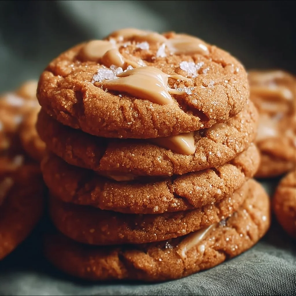 Butterscotch Cream Fudge Cookies Delicious butterscotch cream fudge cookies stacked on a plate