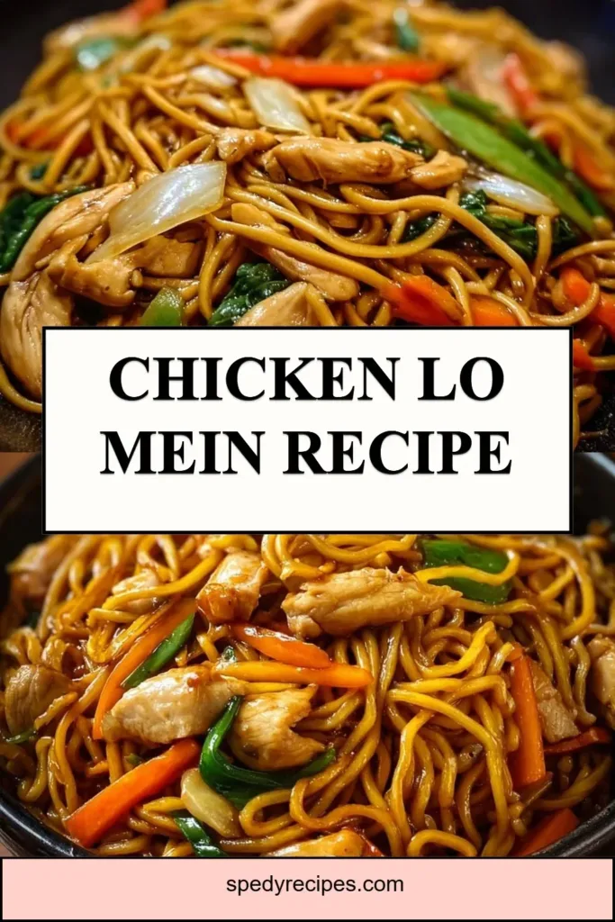 Chicken Lo Mein Recipe Delicious Chicken Lo Mein dish with noodles and vegetables