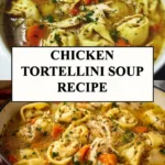 Bowls of delicious Chicken Tortellini Soup garnished with herbs