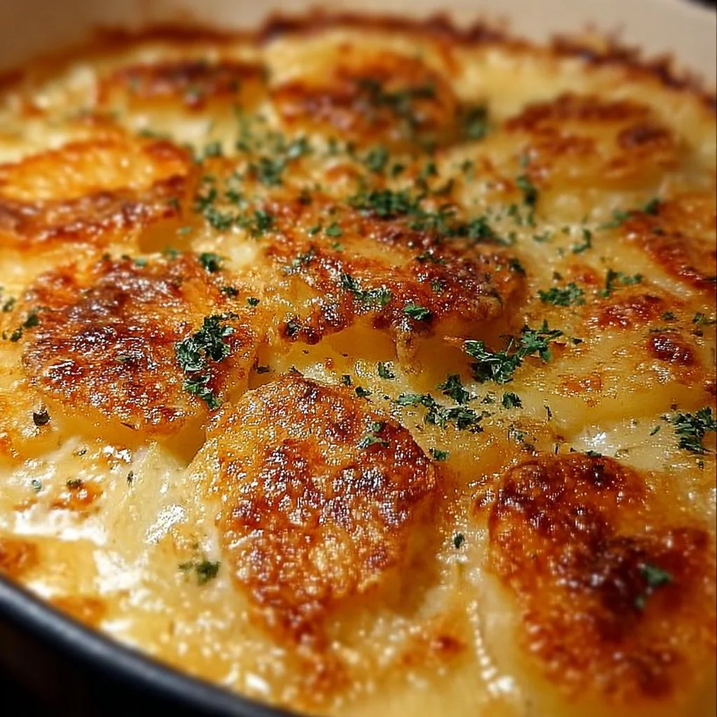 Copycat Ruth’s Chris Potatoes au Gratin Delicious Copycat Ruth’s Chris Potatoes au Gratin topped with melted cheese