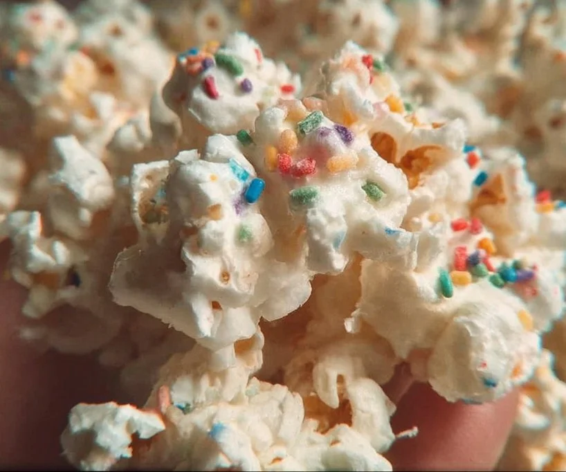 Colorful Funfetti Marshmallow Popcorn Treats in a bowl, perfect for parties