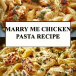 Marry Me Chicken Pasta dish served in a bowl with fresh herbs