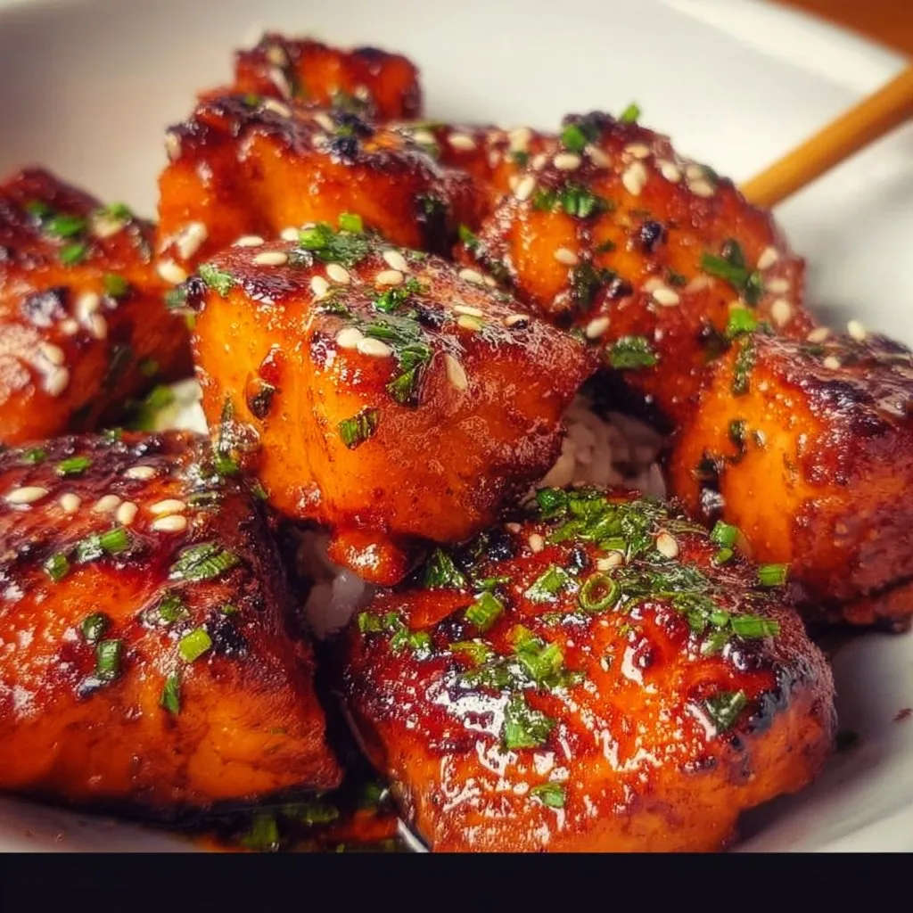 Honey Garlic Salmon Bites