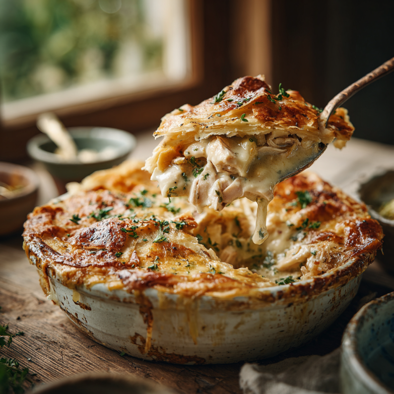 Serving Shot Of Leftover Turkey Pot Pie Gratin (1)