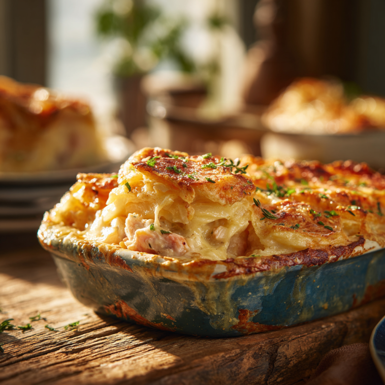 Serving Shot Of Leftover Turkey Pot Pie Gratin (2)