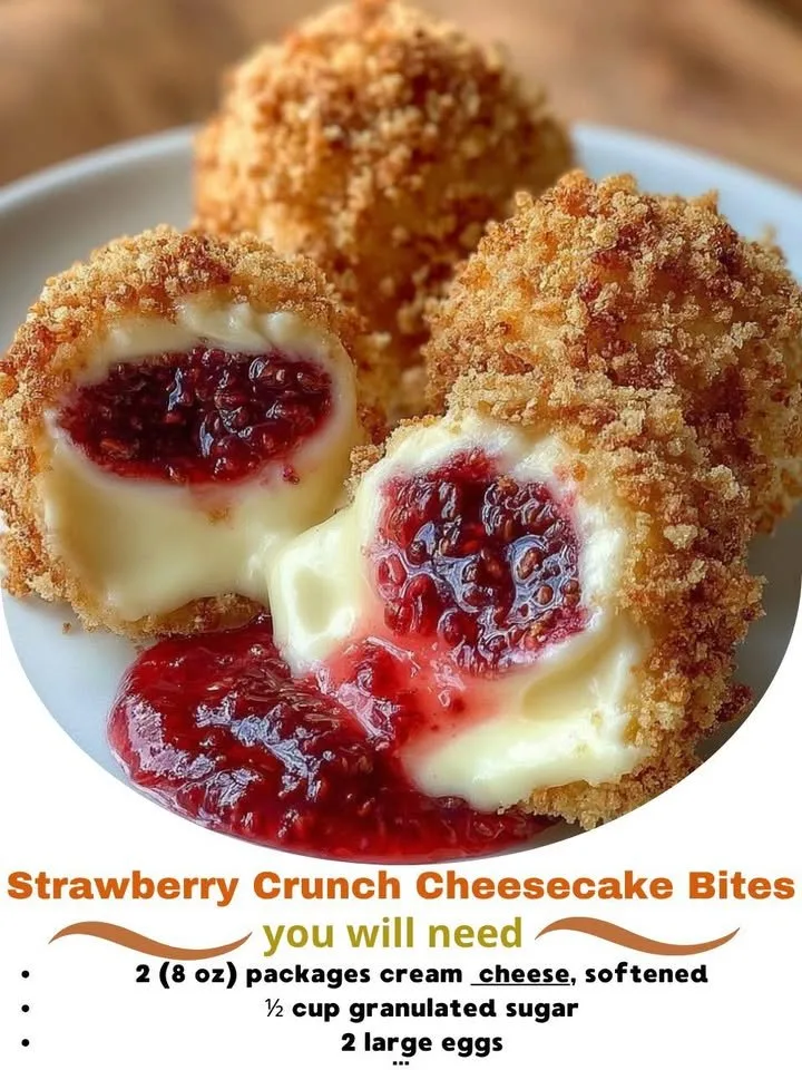 Strawberry Crunch Cheesecake Bites