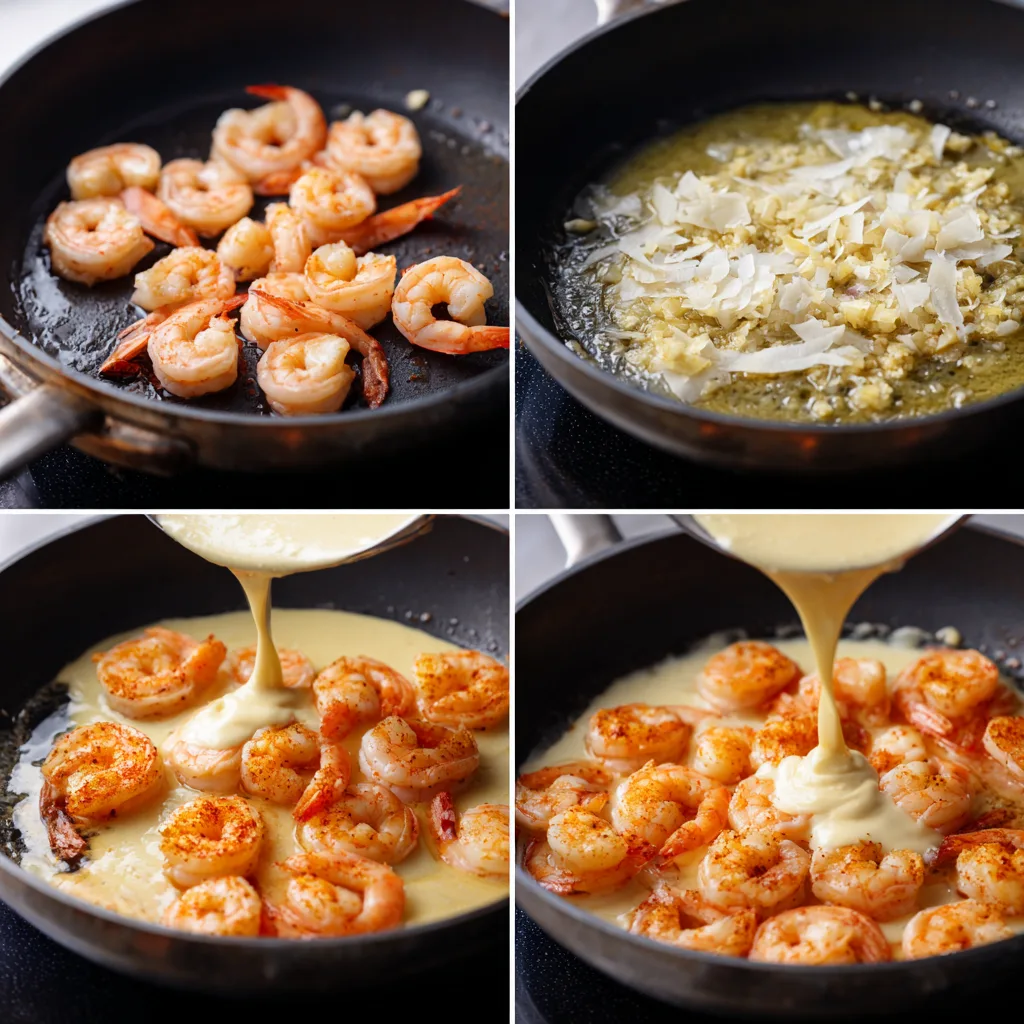 Zoom Creamy Garlic Shrimp In Skillet With Parsl (3)